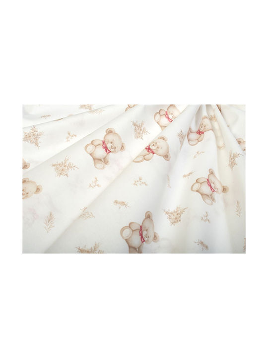 Dimcol Newborn Bear 716 Kids Duvet Cover Single Cotton White-Beige 160x240cm