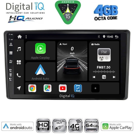 Digital IQ Car Audio System for Toyota Highlander 2014-2019 Bluetooth USB WiFi GPS Apple CarPlay Android Auto with 10" Touch Screen