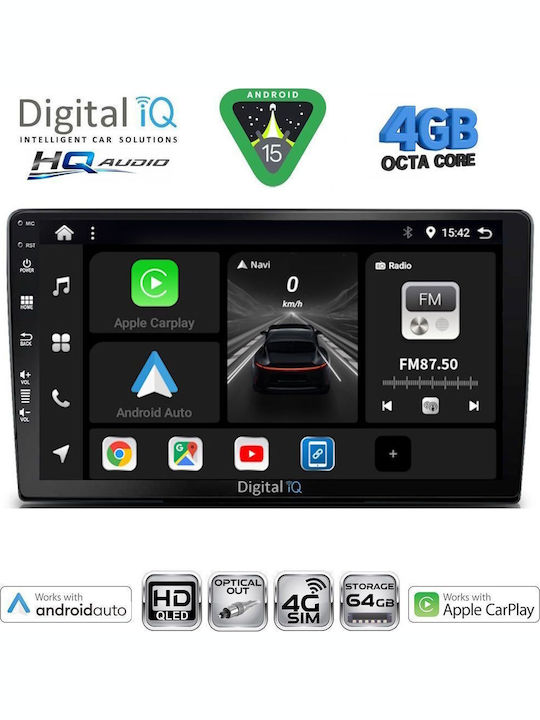 Digital IQ Car Audio System for Toyota Hilux 2005-2016 with A/C Bluetooth USB WiFi GPS Apple CarPlay Android Auto with 9" Touch Screen