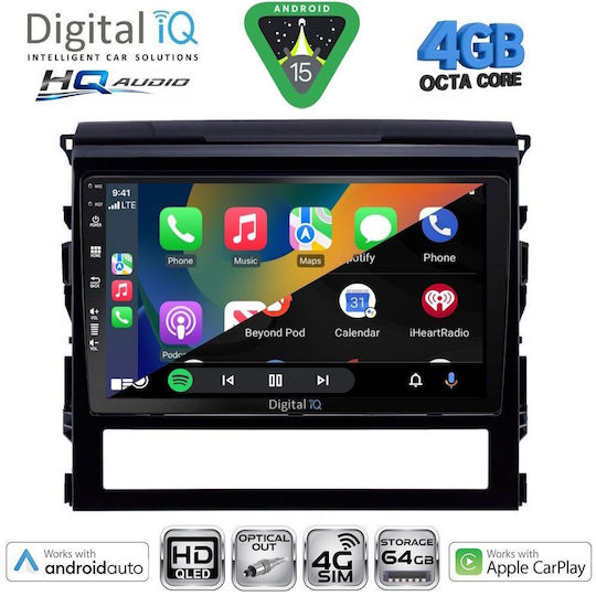 Digital IQ Car Audio System for Toyota Land Cruiser 2016-2019 Bluetooth USB WiFi GPS Apple CarPlay Android Auto with 9" Touch Screen