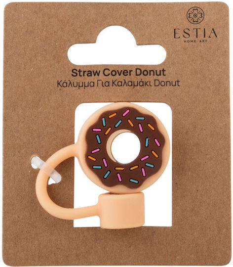 Estia Donut Κάλυμμα για Καλαμάκι από Πλαστικό Μπεζ