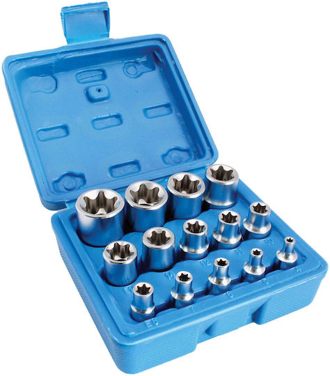 Techman Καρυδάκια Torx με Καρέ Υποδοχής 1/4", 3/8", 1/2" Σετ 14τμχ
