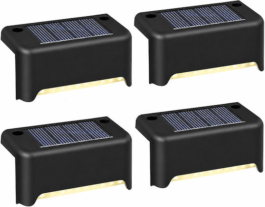 Redline Set 4 Solarleuchten 1W Warmes Weiß 3000K mit Bewegungssensor und Fotowiderstand IP44