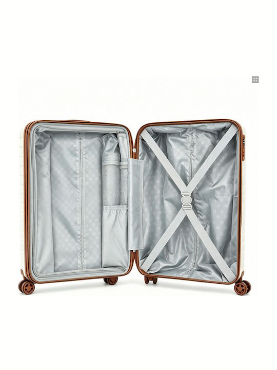 Miss Lulu Large Hard Travel Suitcase Pink and Brown Height 75cm