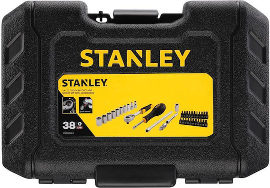 Stanley Ratchet with Sockets 1\4" 37 Pieces
