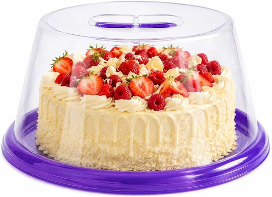 Plastic Cake Stand with Transparent Lid 30x30cm