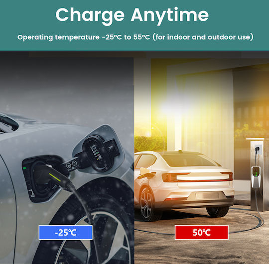 Junsun Tragbarer Einphasiger Elektroauto-Ladestation 3,5 kW mit Integriertem Kabel Typ 2