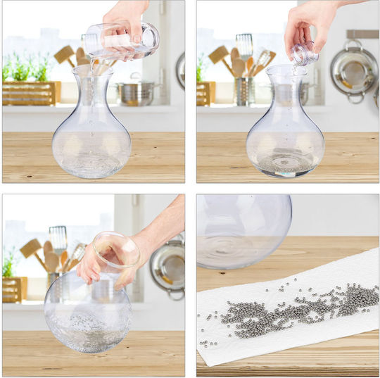 Set Mărgele De Curățare 1000 Bucăți Negru Argintiu Transparent 4x4.5x4.5 Cm