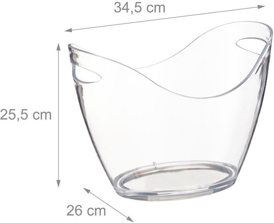 Relaxdays Champagners Simple Din Plastic Transparent 6lt Cu Dimensiuni 25.5x34.5x26cm