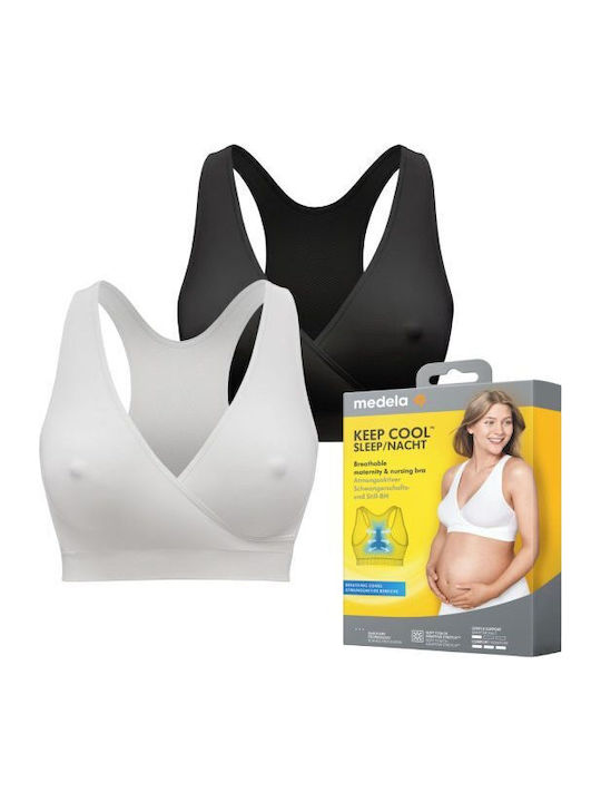 Medela Сутиен за бременност и кърмене с щипки Black