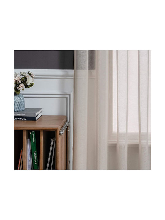 Cucraf Set Perdele Fereastra Cu Capse Bej 140x160cm