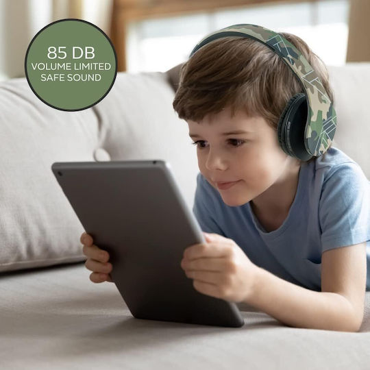 PowerLocus P2 Kids Ασύρματα / Ενσύρματα Παιδικά Over Ear Ακουστικά με Ραδιόφωνο με 15 ώρες Λειτουργίας Πολύχρωμα