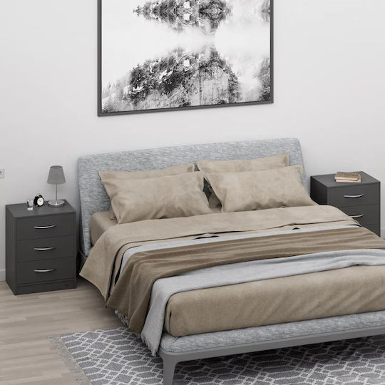 Nachttisch Holz Grau 54x28x54cm