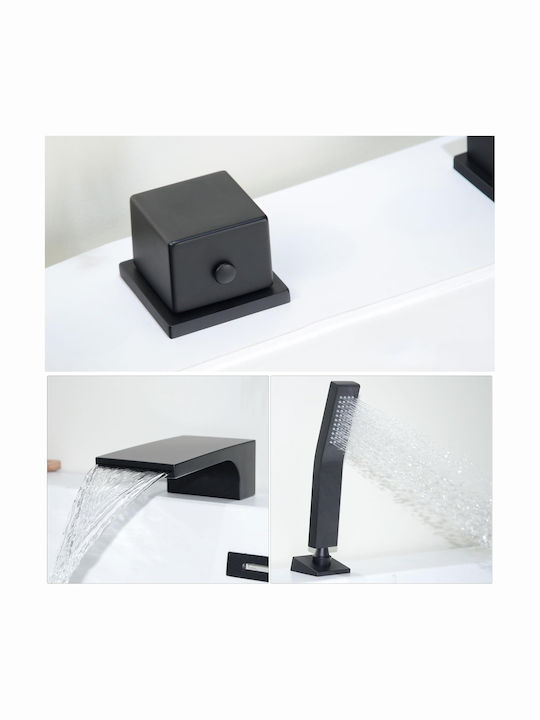 Mischbare Badewannenarmatur Komplettes Set Schwarze