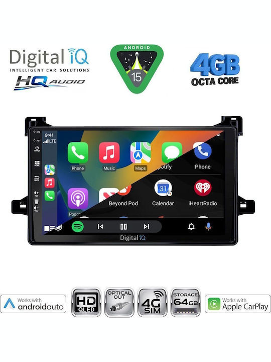 Digital IQ Car Audio System for Toyota Prius 2016-2020 Bluetooth USB WiFi GPS Apple CarPlay Android Auto with 9" Touch Screen