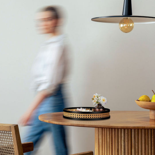 Relaxdays Tavă Decorativă Rattan Rotundă