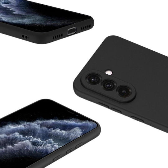 Lemontti Silikon Weiche Schlanke Handyhülle Samsung Galaxy A36 Schwarze