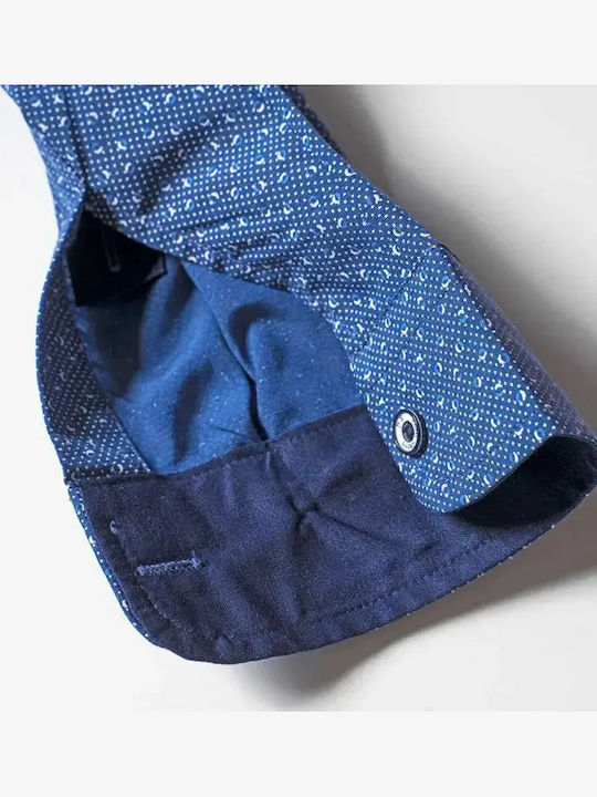 Kids Polka Dot Long-Sleeved Blue Shirt