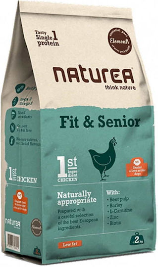 Naturea Elements Fit & Senior 2кг Суха Храна Диетичен за Възрастни Кастрирани Кучета с Пилешко