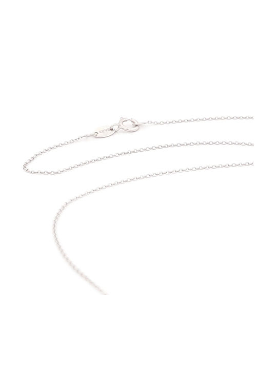 Anagnostakis Solitaire Necklace From 9 K White Gold With Zircon