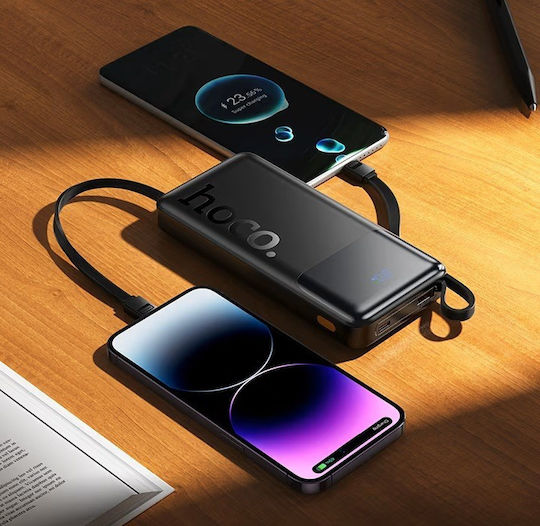 Hoco J156 Power Bank 10000mAh 22.5W με Θύρα USB-A και Θύρα USB-C Quick Charge 3.0 Μαύρο