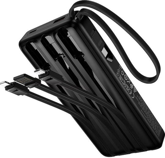Hoco J156 Power Bank 10000mAh 22.5W με Θύρα USB-A και Θύρα USB-C Quick Charge 3.0 Μαύρο