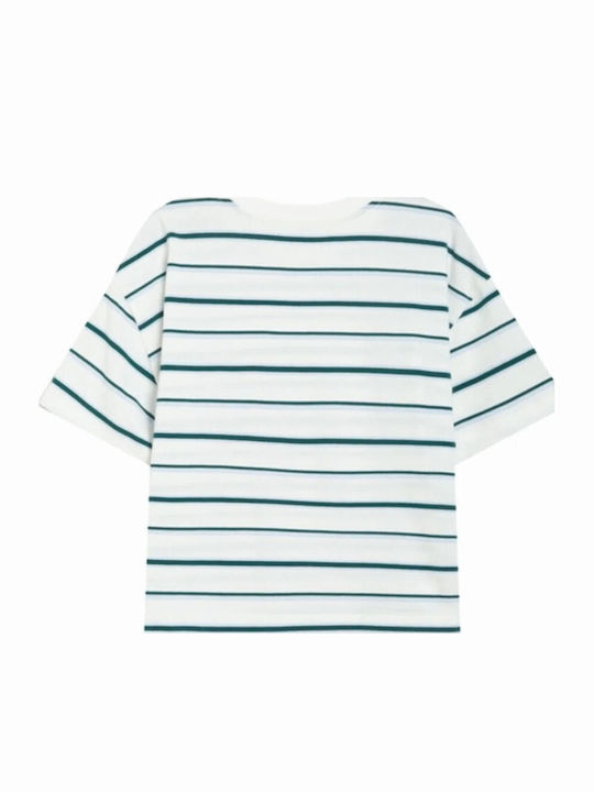 Γυναικείο T-shirt Ριγέ Λευκό