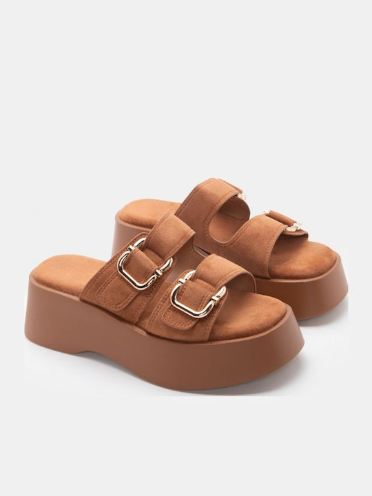 Sandale Casual Damă Flatforme Maro