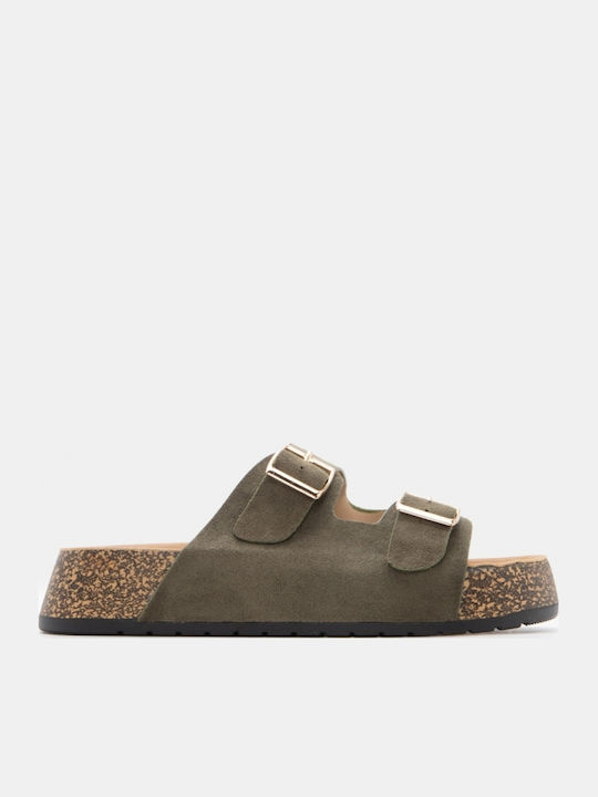 Sandale Casual Damă Flatforme Kaki