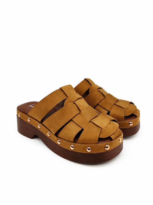 Women's Flat Sandals Flatforms Brown