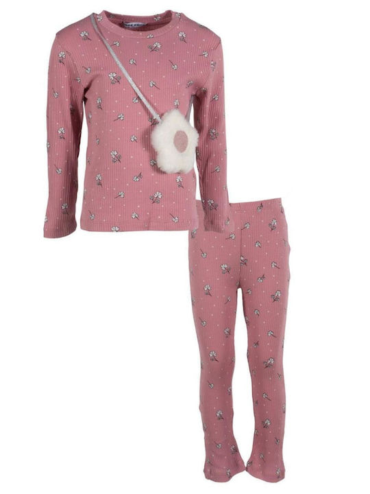 Set pentru copii cu colanți Iarnă 3buc Pink