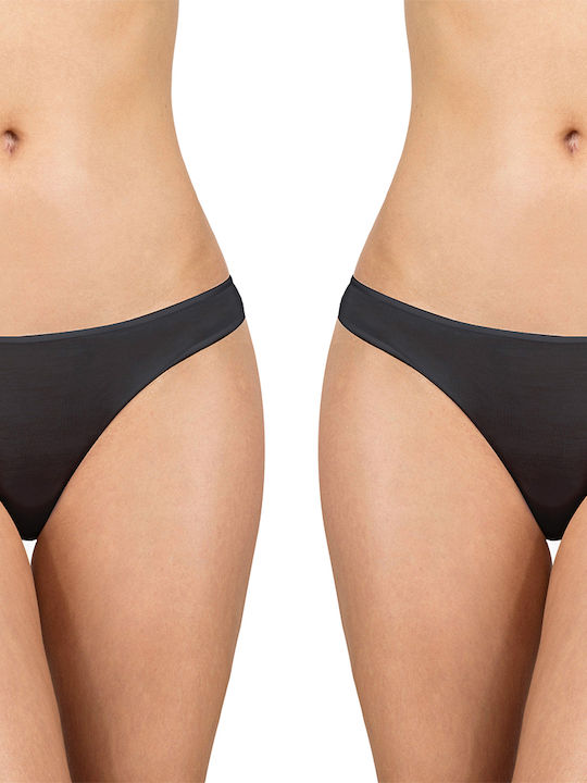 Rio Bamboo Damen Slip 2Pack Schwarz