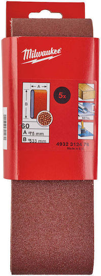 Milwaukee Sand Paper 75x533mm Set 5 Pieces