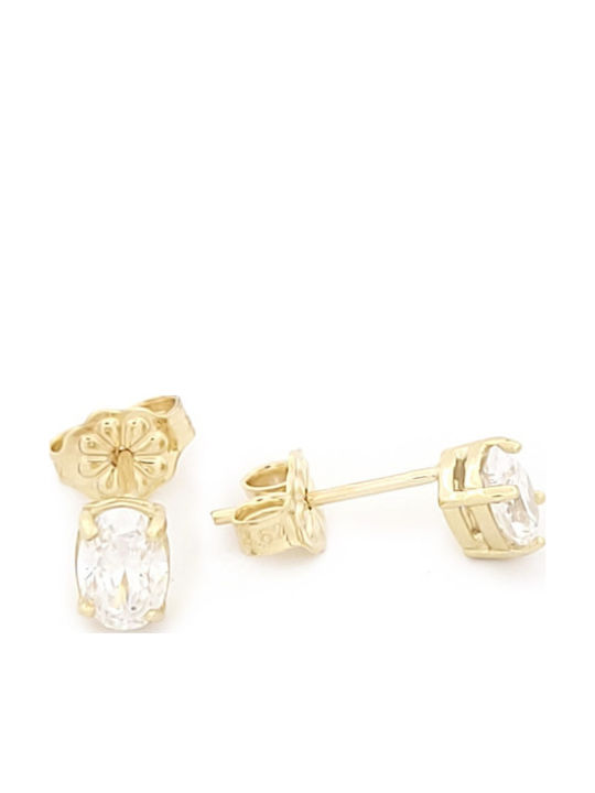Stud Earrings in 9K Gold with Stones