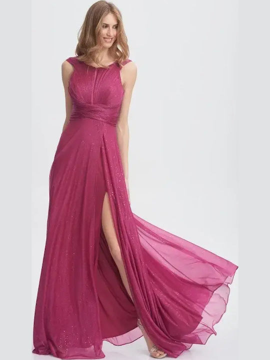 Summer Maxi Evening Dress with Slit Magenta