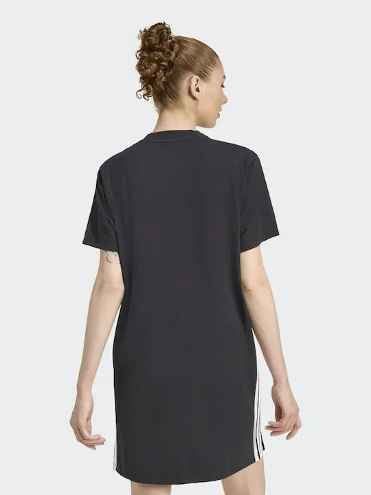 Essentials 3-stripes Καλοκαιρινό Mini Αθλητικό Φόρεμα T-shirt Κοντομάνικο Black/white