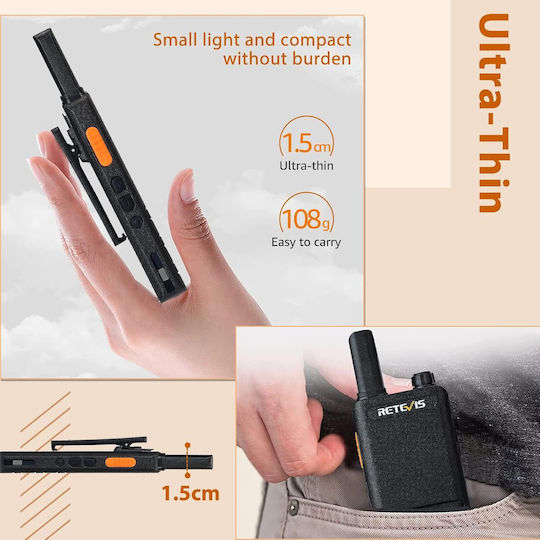 Retevis RT622P Безжичен Радиостанция PMR 0.5W Комплект 2 Броя