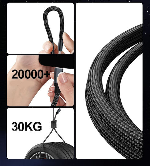 Braided USB 4 Video Cable USB-C male - USB-C 100W 2m B0CPBPZVP4