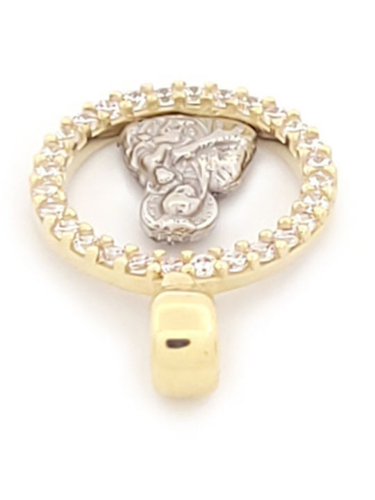 Anagnostakis Charm Talisman with Stones from Gold 9 K with Zircon