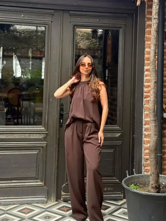 Women's Dark Brown Set with Trousers