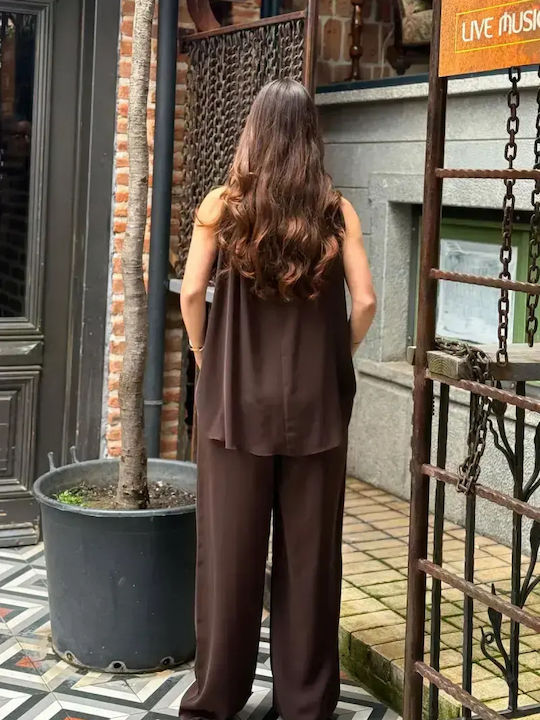 Women's Dark Brown Set with Trousers