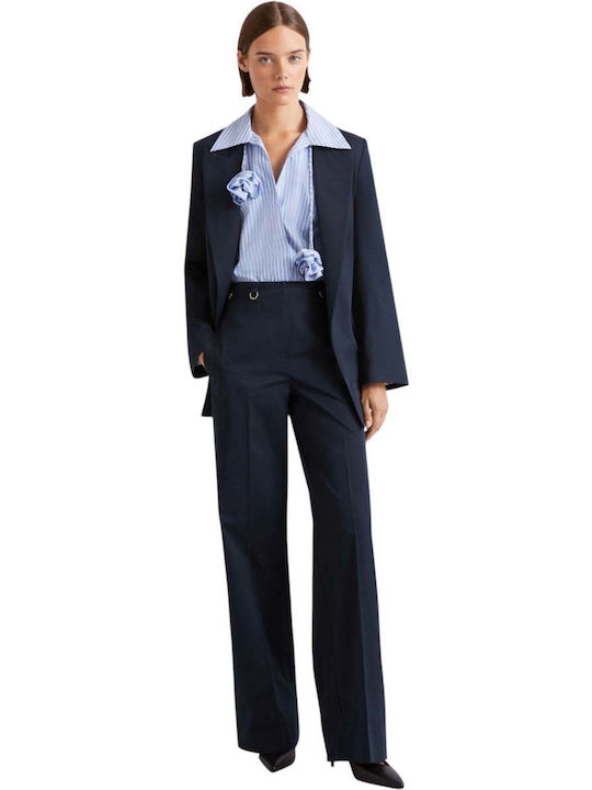 Women's Fabric Trousers with Metallic Details