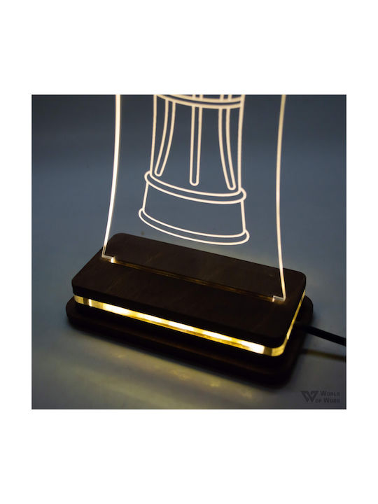 World of Wood Διακοσμητικό Φωτιστικό Ολυμπιακός Eurolegue Cup LED 23x12εκ.