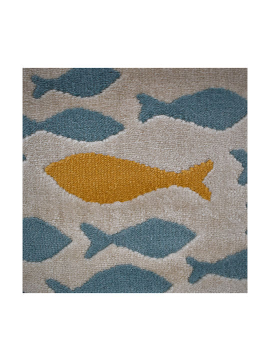 Χαλί Φ120cm Cream/blue