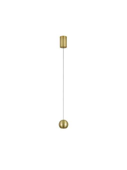 VK Lighting Pe Gd Κρεμαστό Φωτιστικό Χρυσό LED με Θερμό Λευκό Φως
