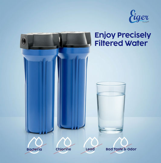 Eiger Water Filtration System Double Under Sink Micron ½" WF-122-10N-L-2