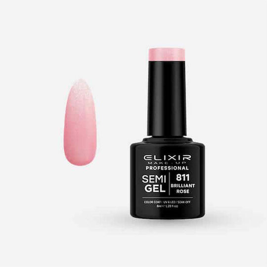 Elixir Ημιμόνιμο Βερνίκι Νυχιών #811 Brilliant Rose 8ml