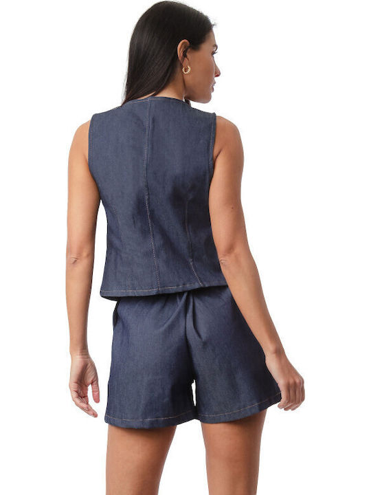 Women's Set with Dark Blue Jean Shorts