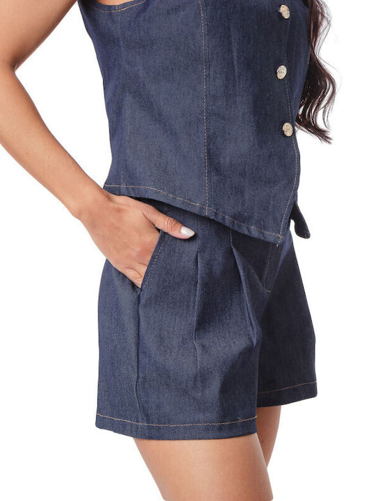 Women's Set with Dark Blue Jean Shorts