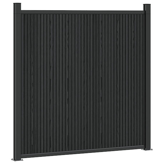 vidaXL Material Pentru Garduri De Grădină Din WPC 186.5x355cm 2 Bucăți Negre